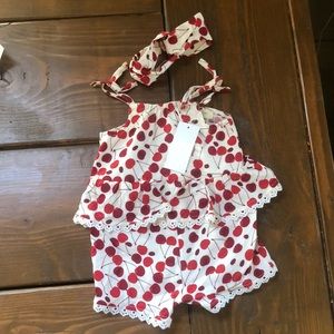 Baby cherry Romper
